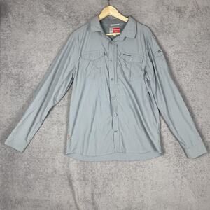 Craghoppers Shirt Mens Medium Gray Insect Shield Lightweight Outdoor Hiking
